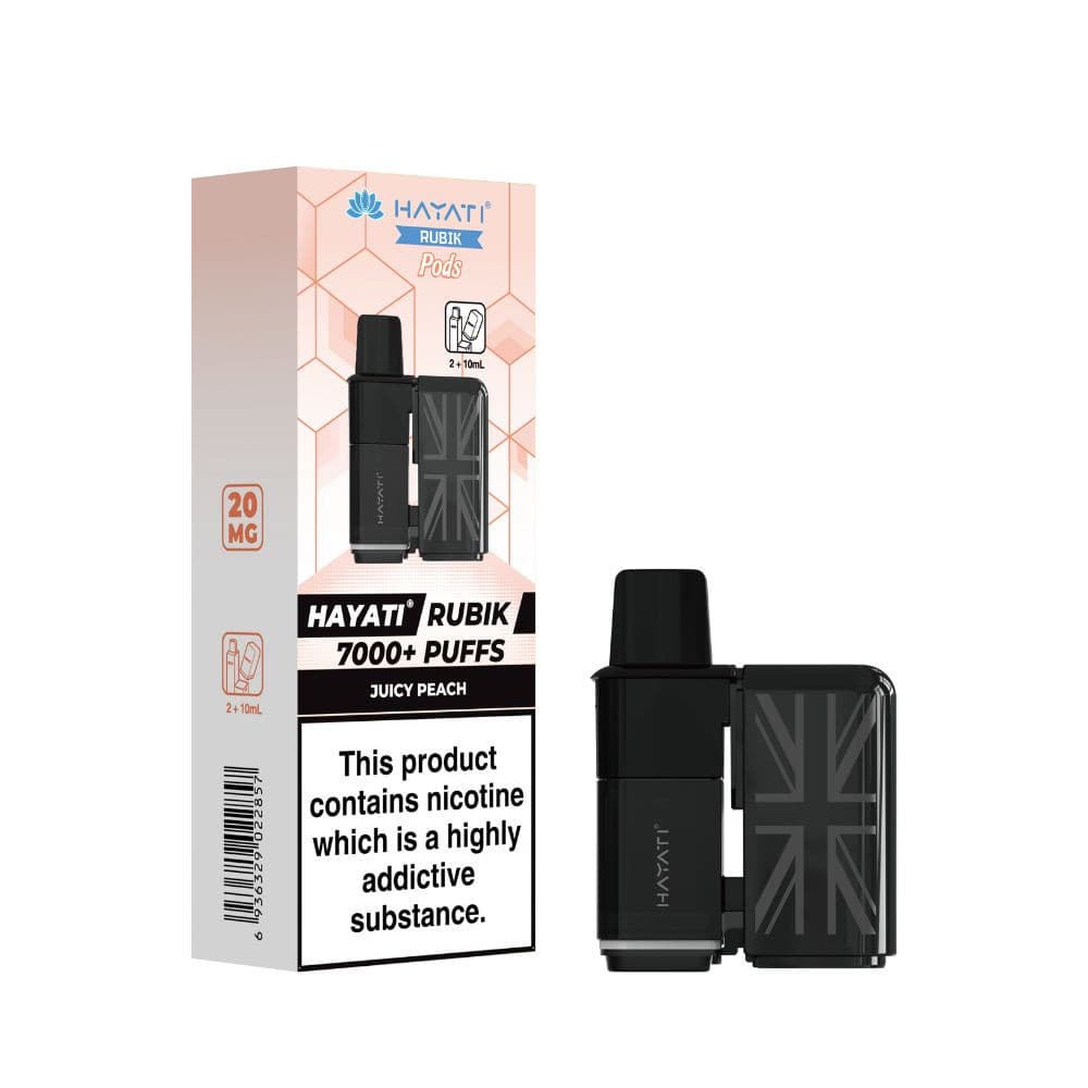  Juicy Peach Hayati Rubik 7000 Pods Pack of 5