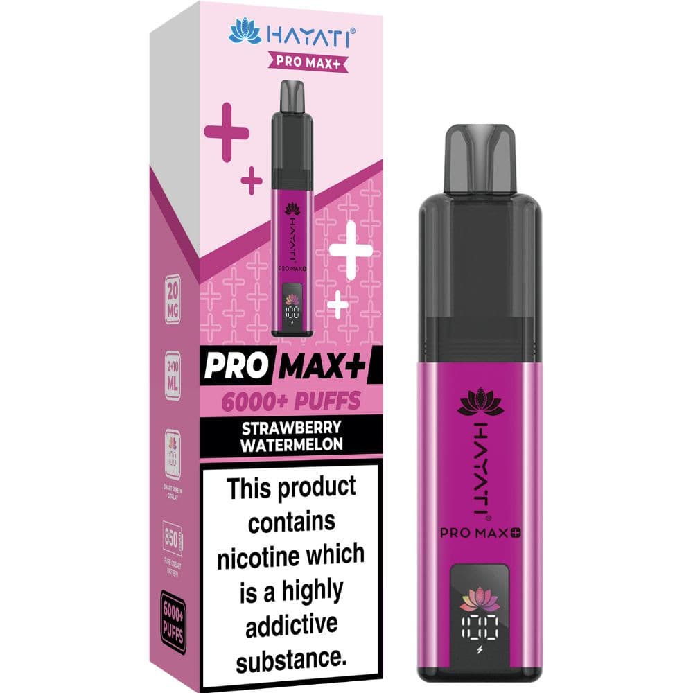  Strawberry Watermelon Hayati Pro Max Plus 6000 Vape Kit Box of 5