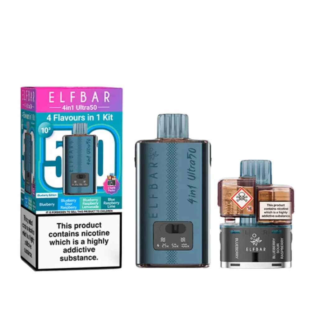  Blueberry Edition Elf Bar Ultra 50k Vape Kit Box of 5