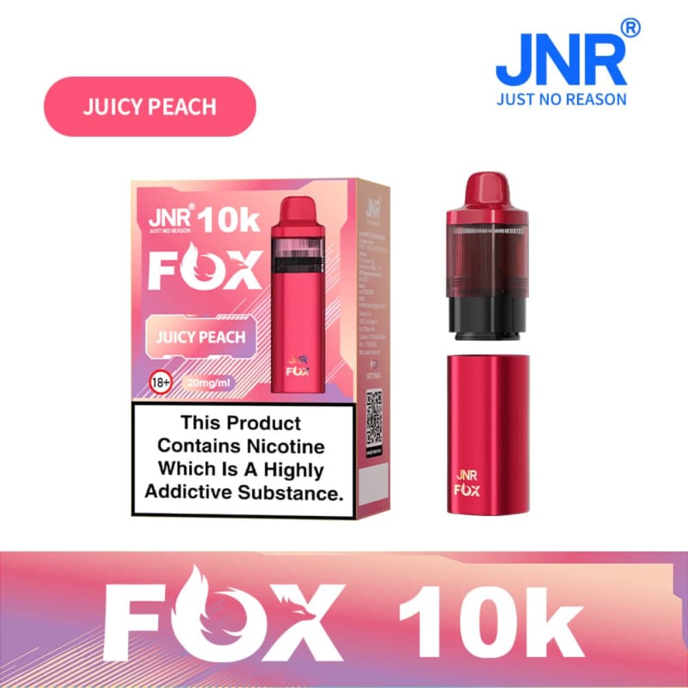  Juicy Peach JNR Fox 10k Prefilled Vape Kit Box of 5