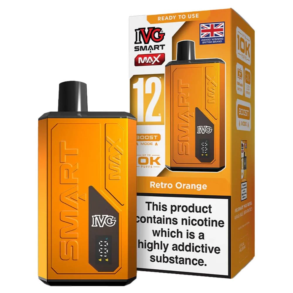  Retro Orange IVG Smart Max 10k Vape Kit Box of 5