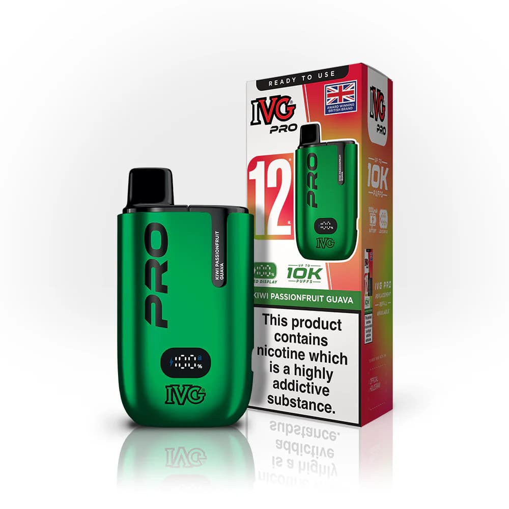  Kiwi Passionfruit Guava IVG Pro 10k Vape Kit Box of 5