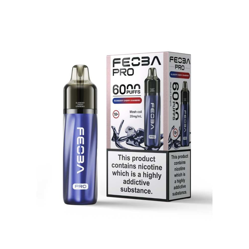  Blueberry Cherry Cranberry Feoba Pro Plus 6000 Vape Kit Box of 5