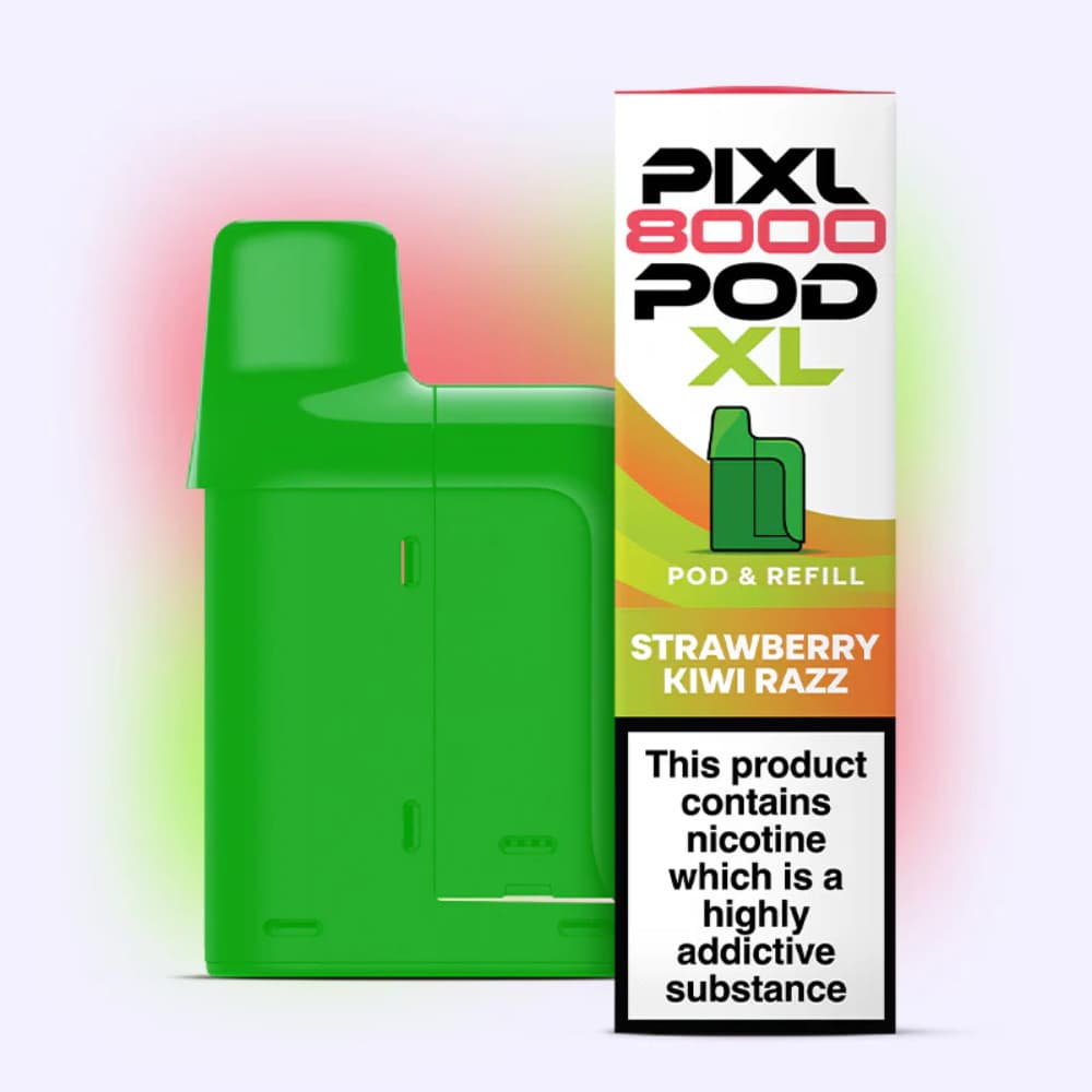  Strawberry Kiwi Razz Pixl 8000 Prefilled Pods Pack of 5