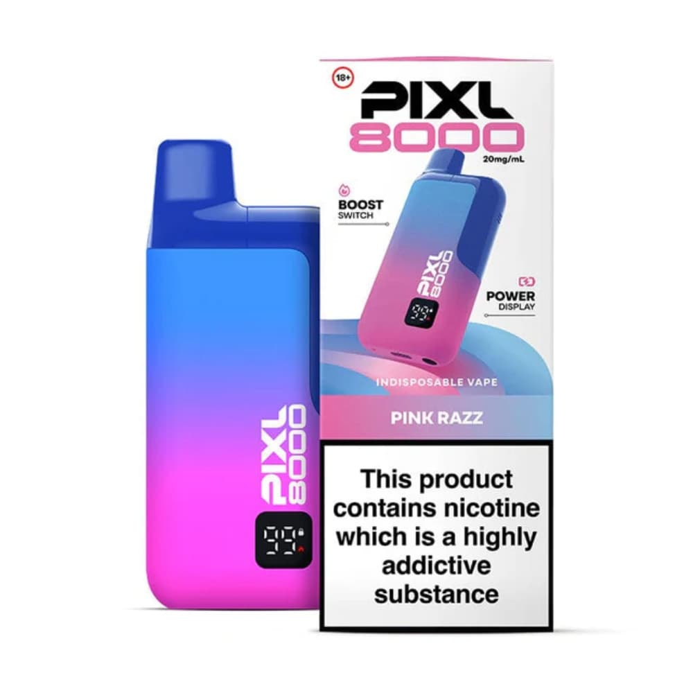  Pink Razz Pixl 8000 Prefilled Vape Kit Box of 5
