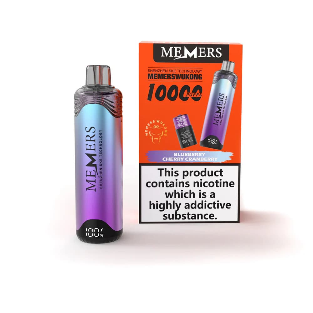  Blueberry Cherry Cranberry Memers Wukong V10000 Vape Kit Box of 5