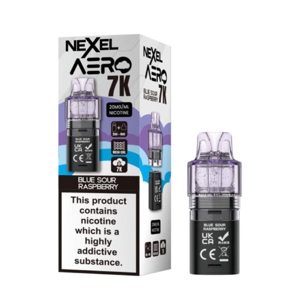  Blue Sour Raspberry Nexel Aero 7k Prefilled Pods Pack of 10