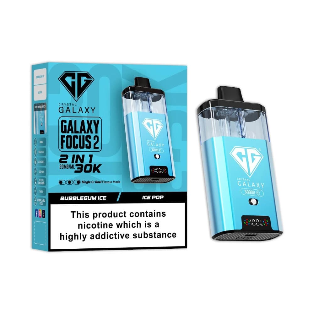  Bubblegum Ice/Ice Pop Crystal Galaxy 30k Focus 2 Vape Kit Box of 5