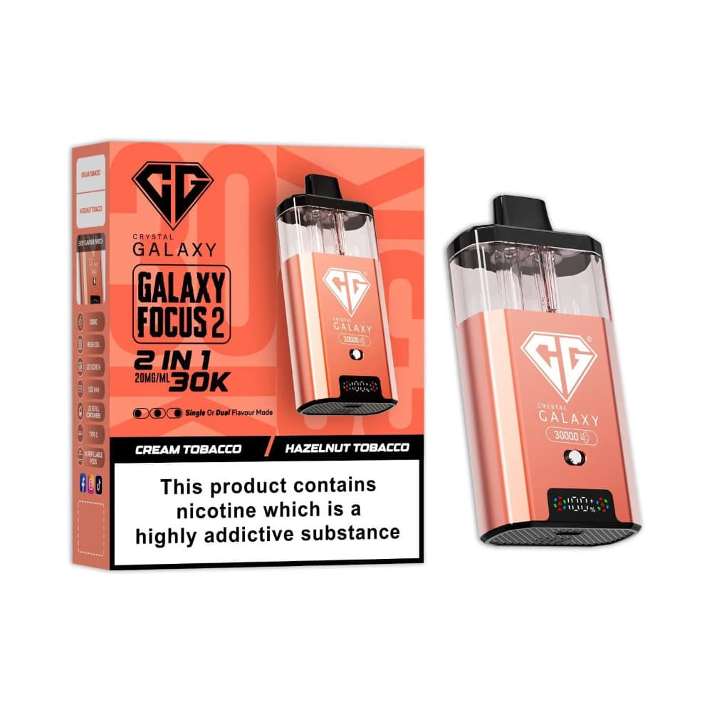  Cream Tobacco/Hazelnut Tobacco Crystal Galaxy 30k Focus 2 Vape Kit Box of 5