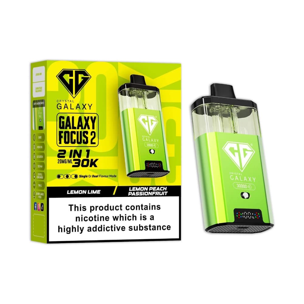  Lemon Lime/Lemon Peach Passion Fruit Crystal Galaxy 30k Focus 2 Vape Kit Box of 5