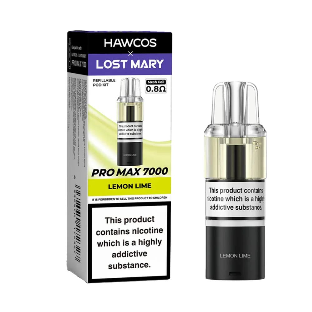  Lemon Lime Lost Mary Hawcos Pro Max 7000 Pods Pack of 5