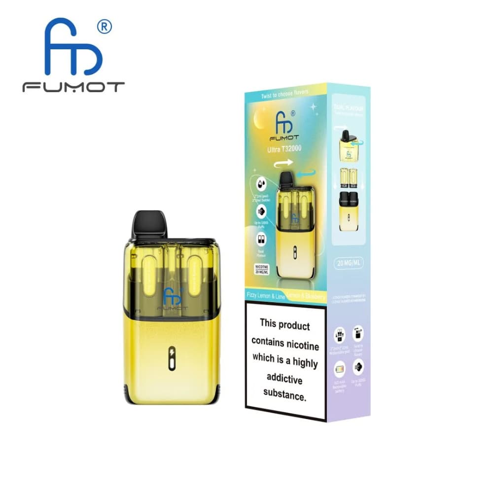  Fizzy Lemon & Lime / Lemon & Blueberry RandM Fumot Ultra T32000 Vape Kit Box of 5