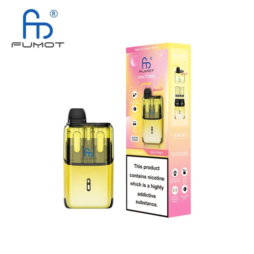  Triple Mango / Juicy Peach RandM Fumot Ultra T32000 Vape Kit Box of 5