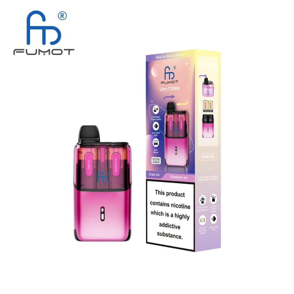  Grape Ice & Strawberry Ice RandM Fumot Ultra T32000 Vape Kit Box of 5