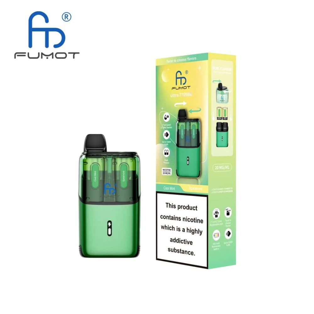  Cool Mint / Spearmint RandM Fumot Ultra T32000 Vape Kit Box of 5