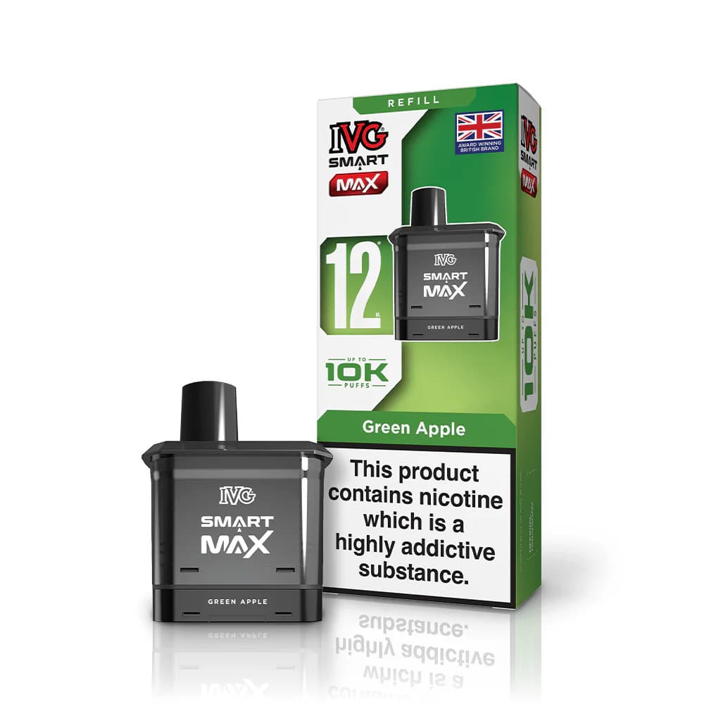  Green Apple IVG Smart Max 10k Pods Pack of 5 | Refill Containers