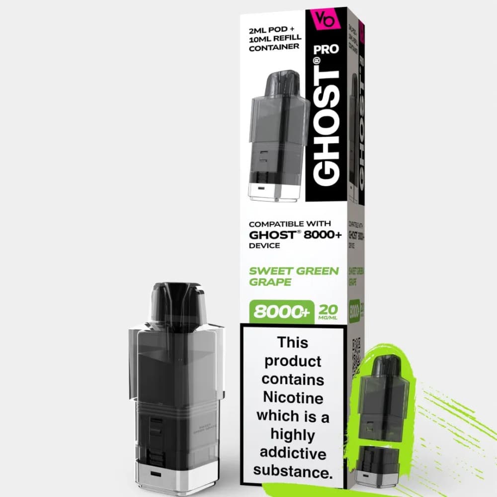  Sweet Green Grape Ghost Pro 8000 Pods Pack of 5