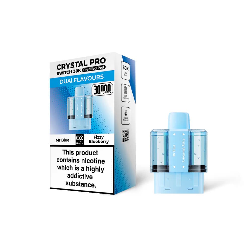  Mr Blue / Fizzy Blueberry Crystal Pro Switch 30k Pods Pack of 5