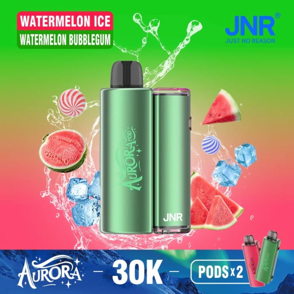  Watermelon Ice / Watermelon Bubble Gum JNR Aurora 30k Prefilled Vape Kit Box of 5