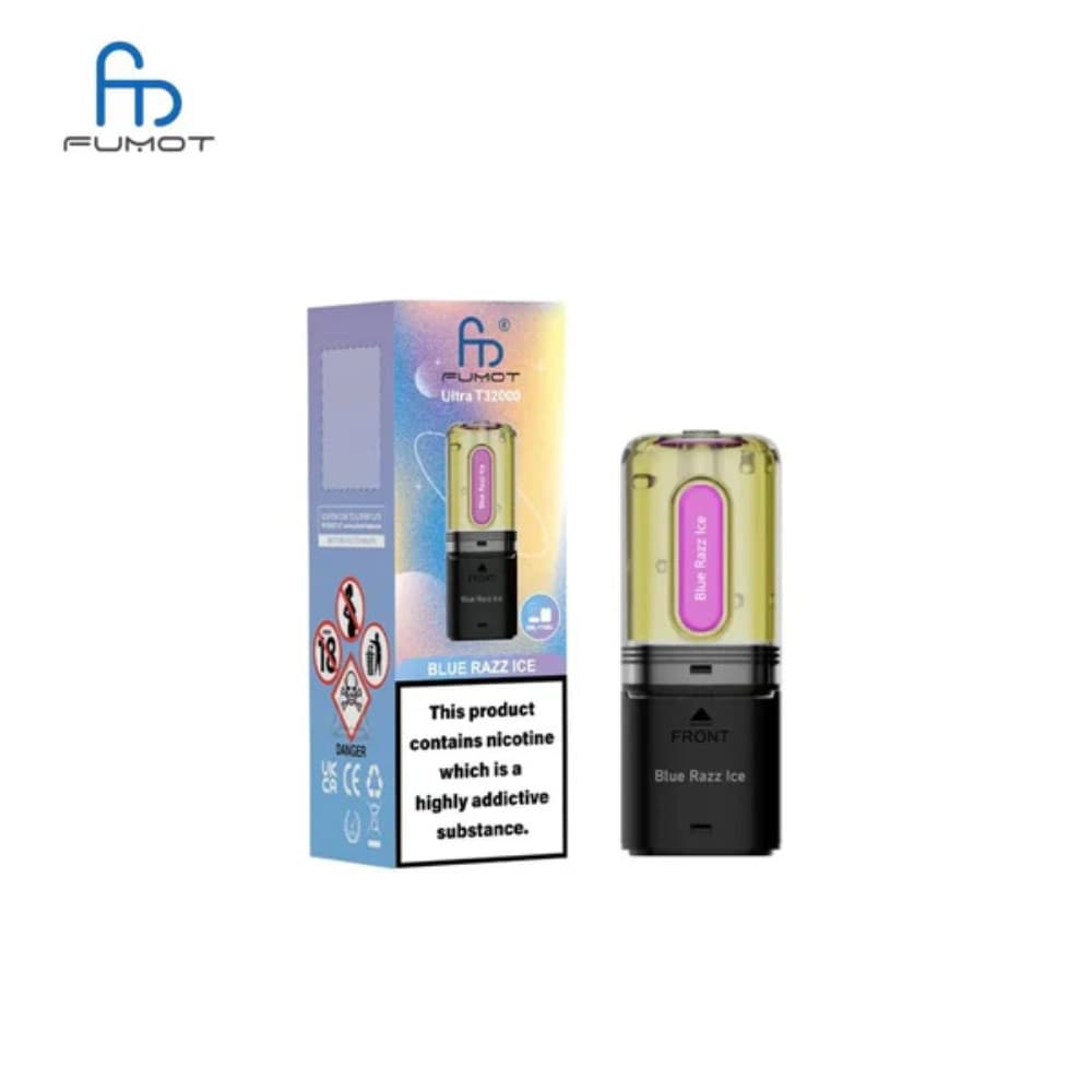  Blue Razz Ice RandM Fumot T32000 Ultra Pods Pack of 5