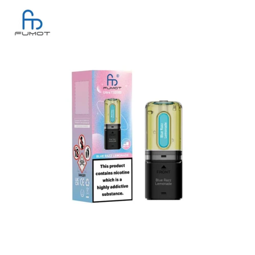  Blue Razz Lemonade RandM Fumot T32000 Ultra Pods Pack of 5
