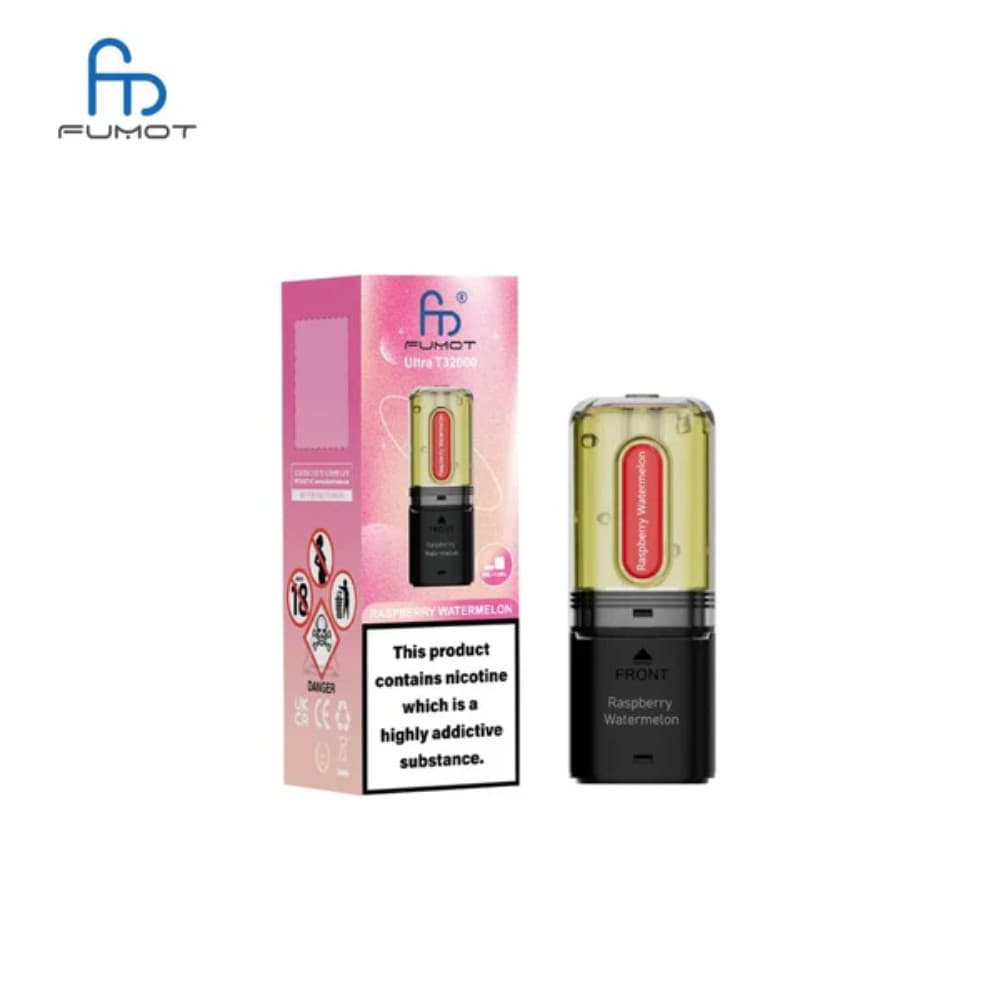  Raspberry Watermelon RandM Fumot T32000 Ultra Pods Pack of 5
