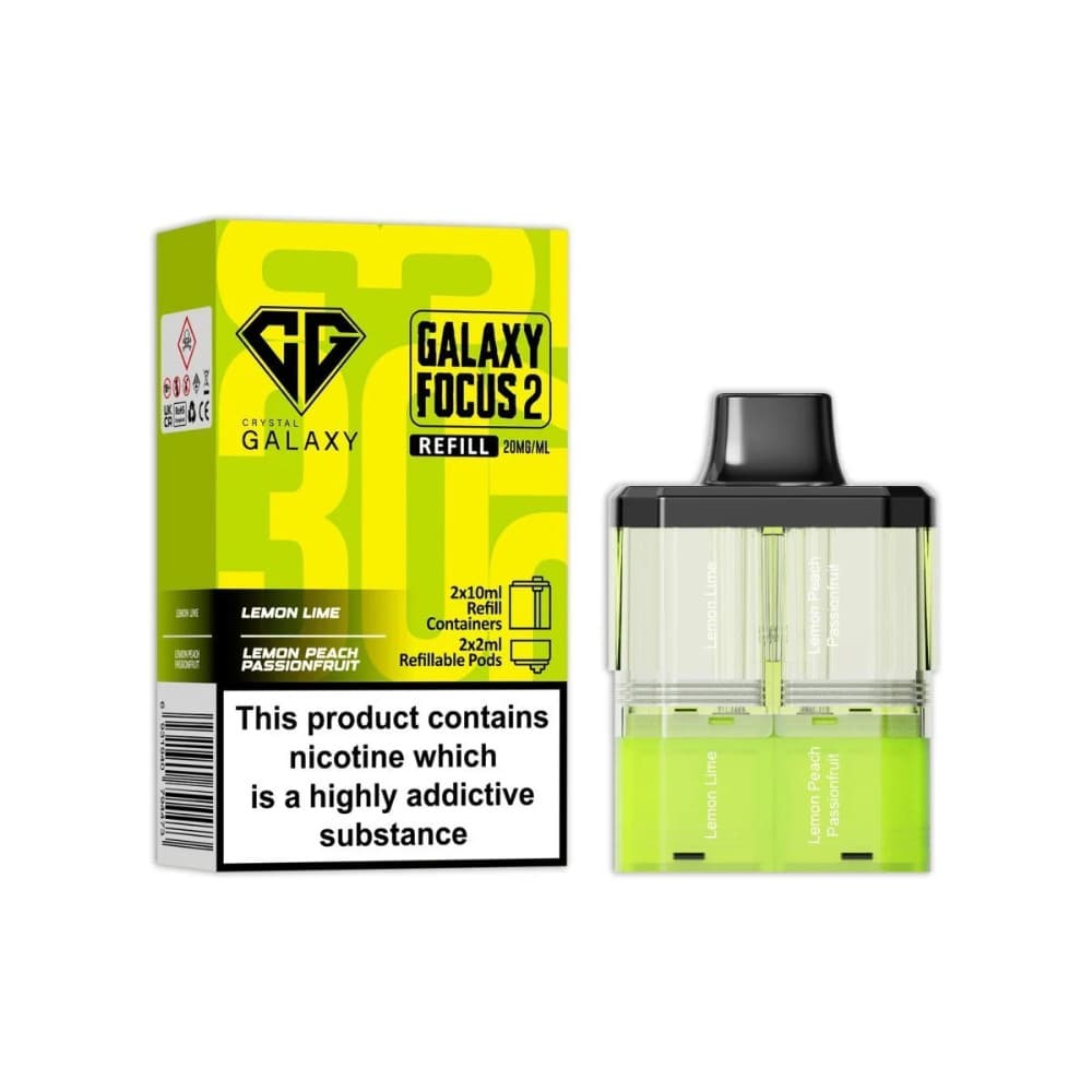  Lemon Lime / Lemon Passion Fruit Crystal Galaxy 30k Focus 2 Pods Pack of 5
