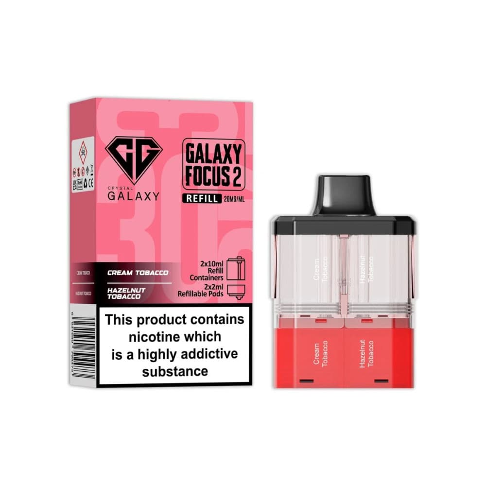  Cream Tobacco / Hazelnut Tobacco Crystal Galaxy 30k Focus 2 Pods Pack of 5