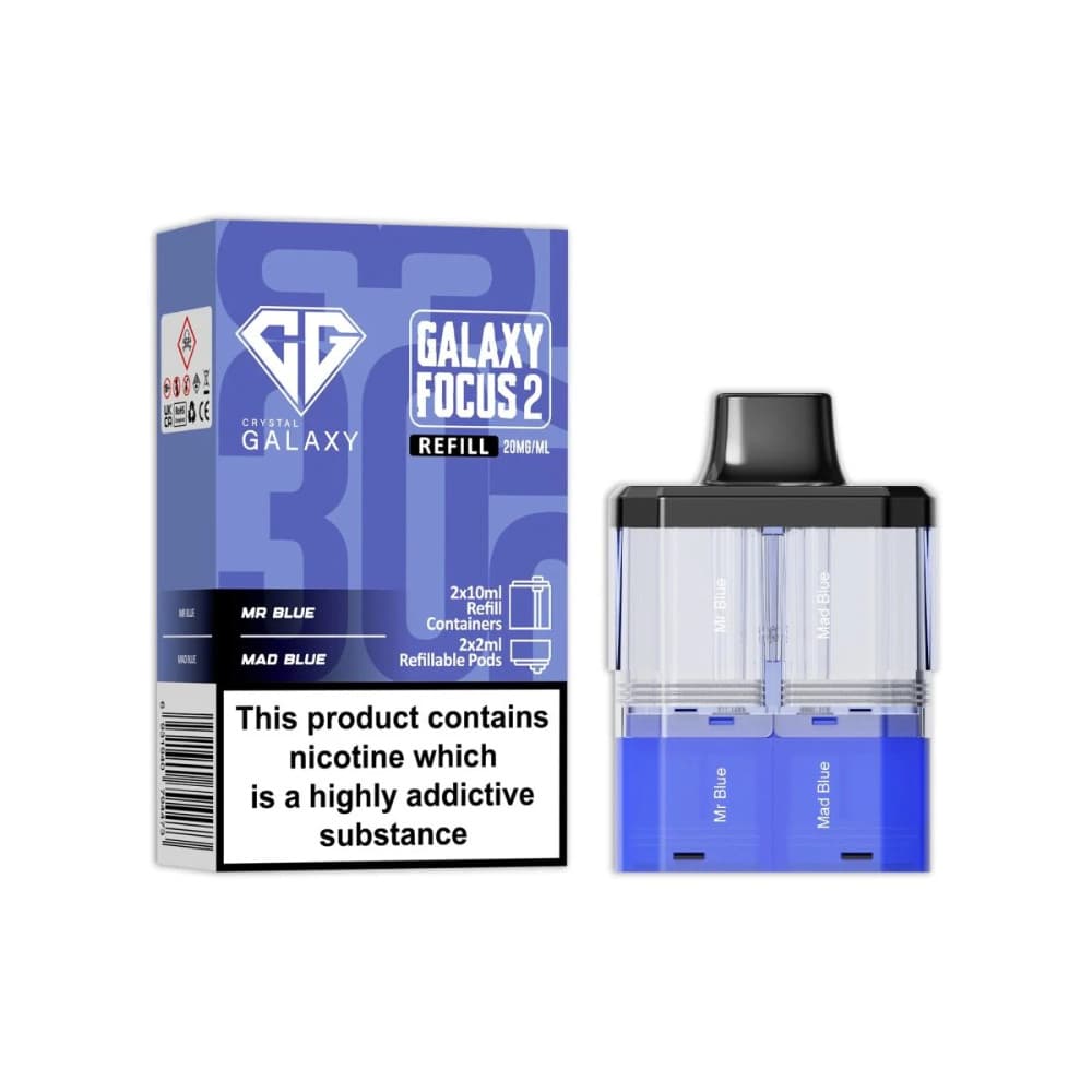  Mr Blue / Mad Blue Crystal Galaxy 30k Focus 2 Pods Pack of 5