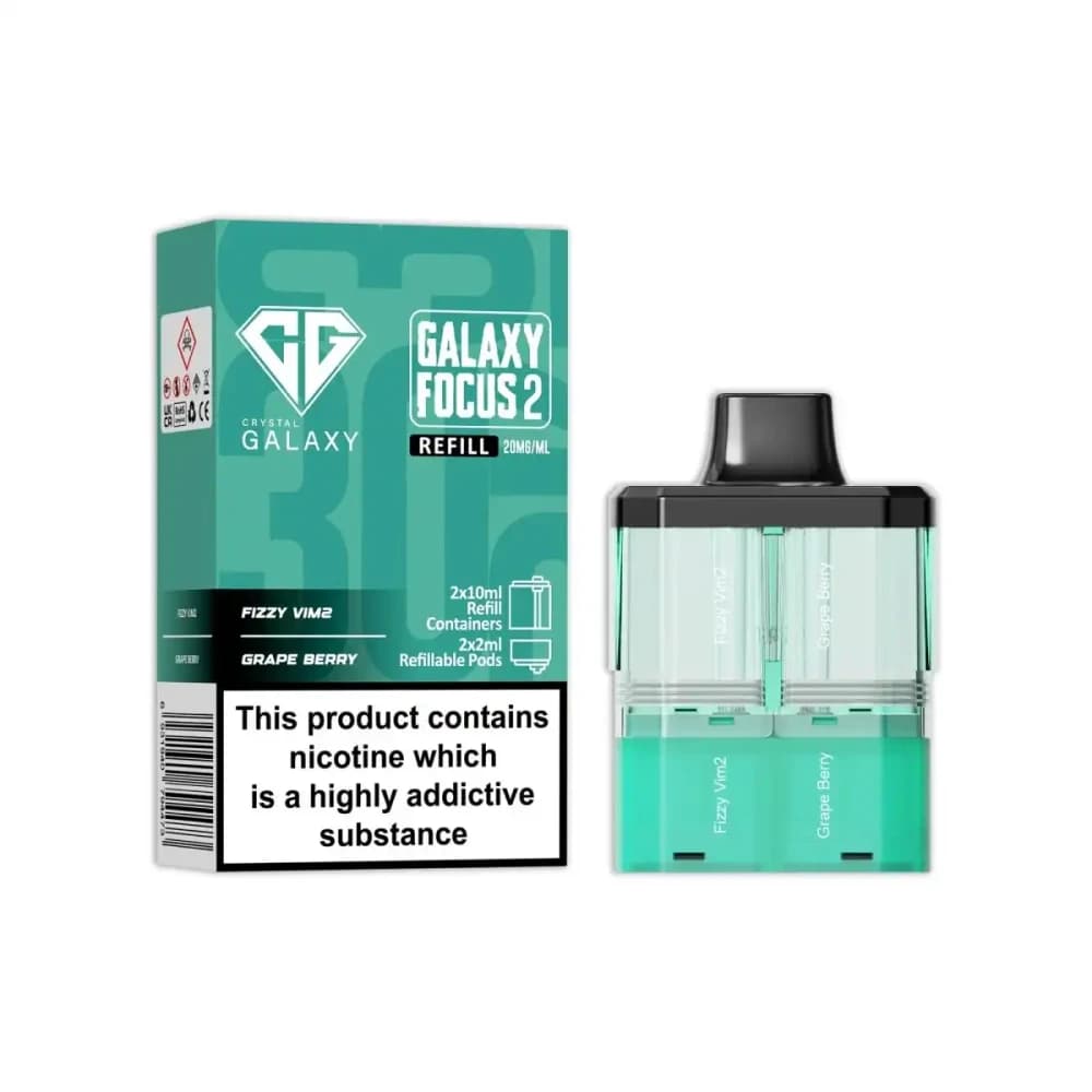  Fizzy Vim2 / Grape Berry Crystal Galaxy Focus 6k Pods Pack of 5
