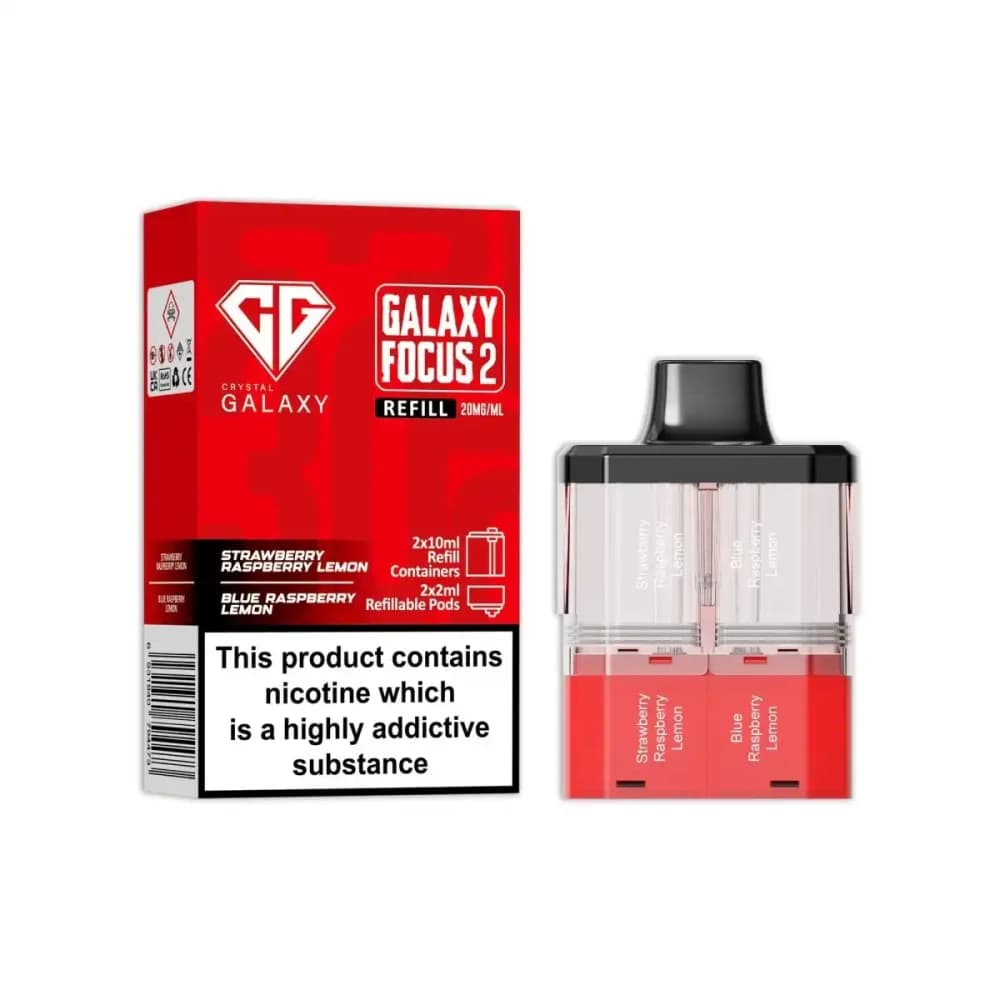  Strawberry Raspberry Lemon / Blueberry Raspberry Lemon Crystal Galaxy Focus 6k Pods Pack of 5