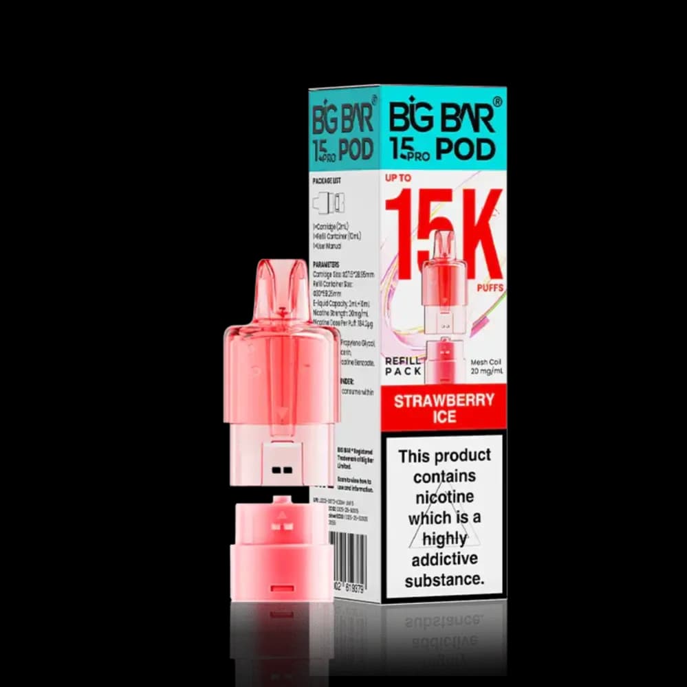  Strawberry Ice Big Bar Pro 15k Pods Pack of 5