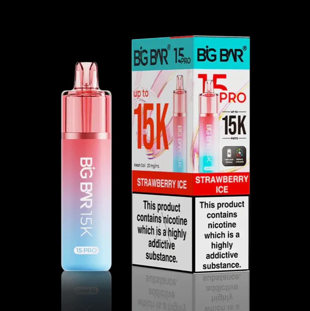  Strawberry Ice Big Bar Pro 15k Vape Kit Box of 5
