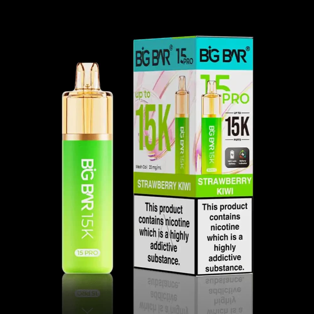  Strawberry Kiwi Big Bar Pro 15k Vape Kit Box of 5
