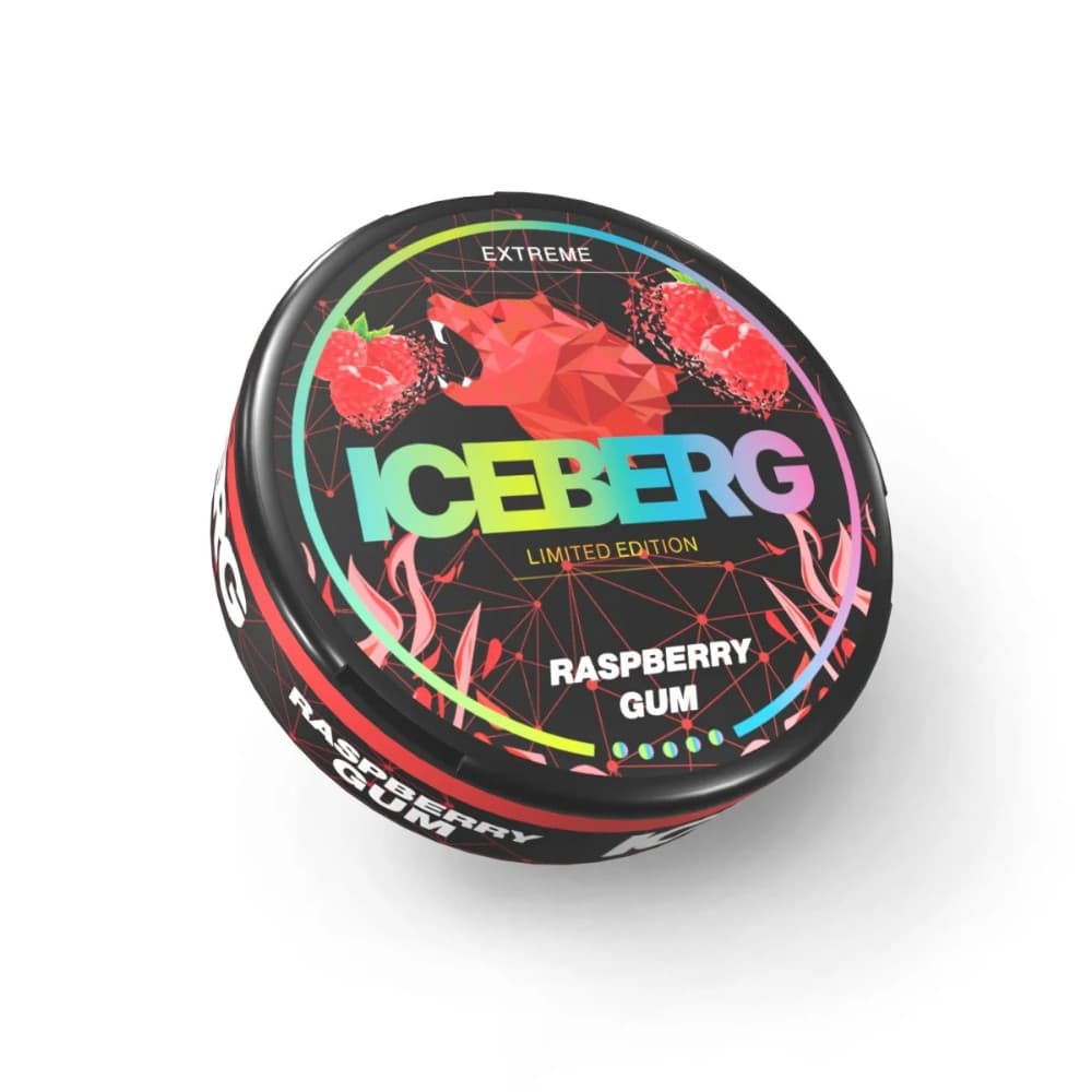  Raspberry Gum Iceberg Nicotine Pouches 10 Packs