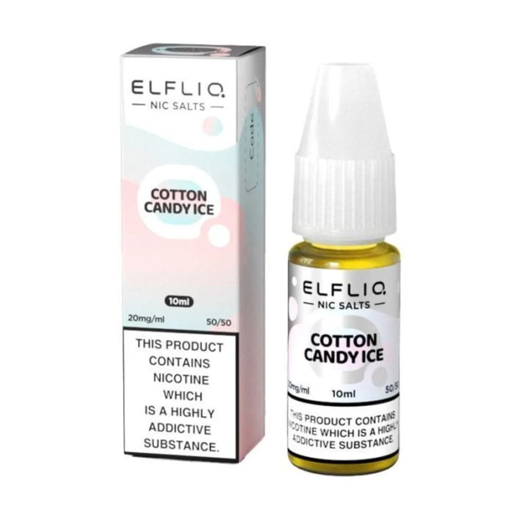 Cotton Candy Ice / 10mg Elf Bar Elfliq Nic Salt E-Liquids 10ml Box of 10