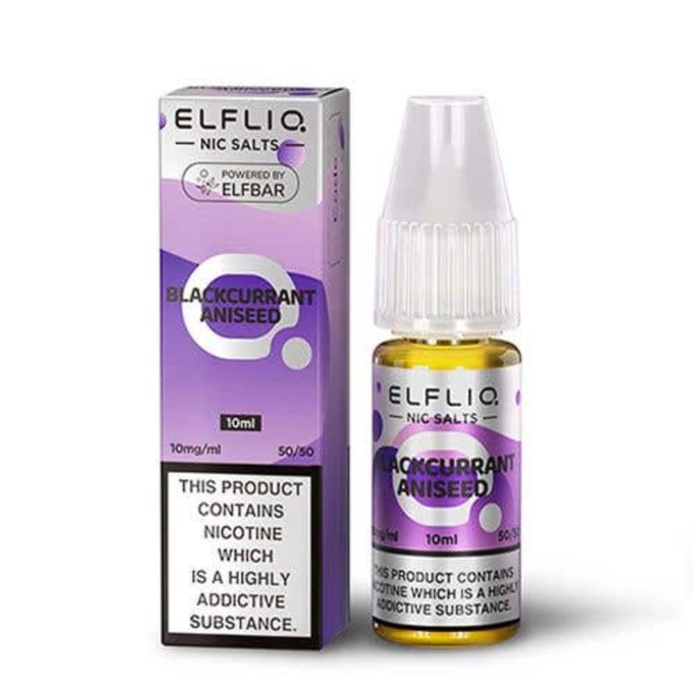  Blackcurrant Aniseed / 10mg Elf Bar Elfliq Nic Salt E-Liquids 10ml Box of 10