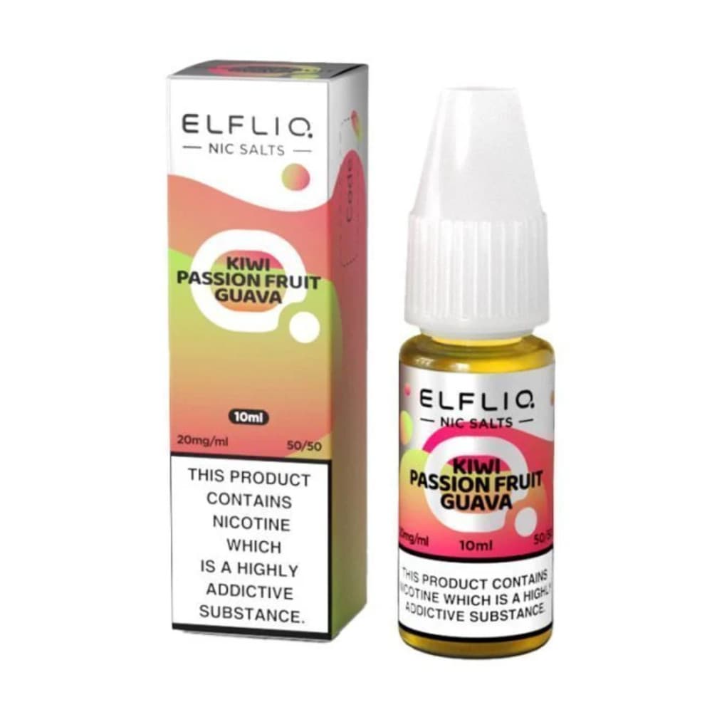  Kiwi Passion Fruit Guava / 20mg Elf Bar Elfliq Nic Salt E-Liquids 10ml Box of 10
