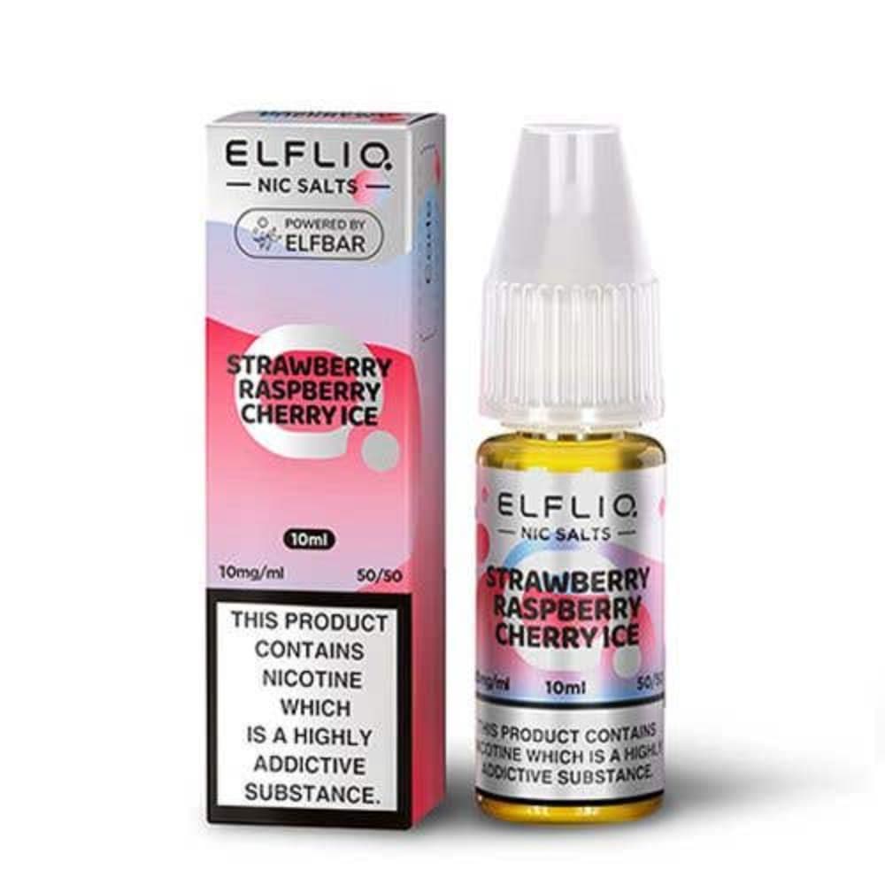  Strawberry Raspberry Cherry Ice / 20mg Elf Bar Elfliq Nic Salt E-Liquids 10ml Box of 10