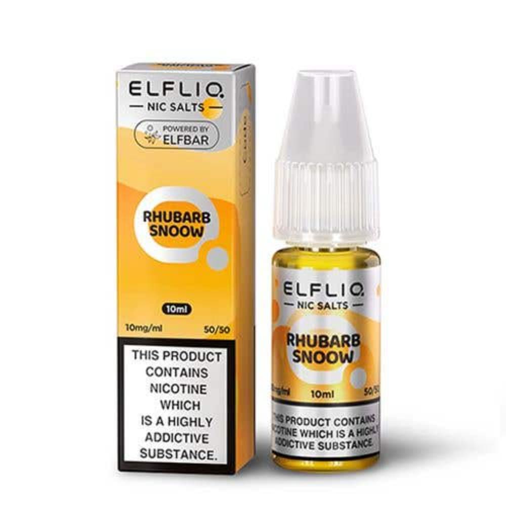  Rhubarb Snoow / 20mg Elf Bar Elfliq Nic Salt E-Liquids 10ml Box of 10