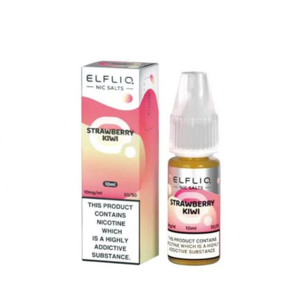  Strawberry Kiwi / 20mg Elf Bar Elfliq Nic Salt E-Liquids 10ml Box of 10
