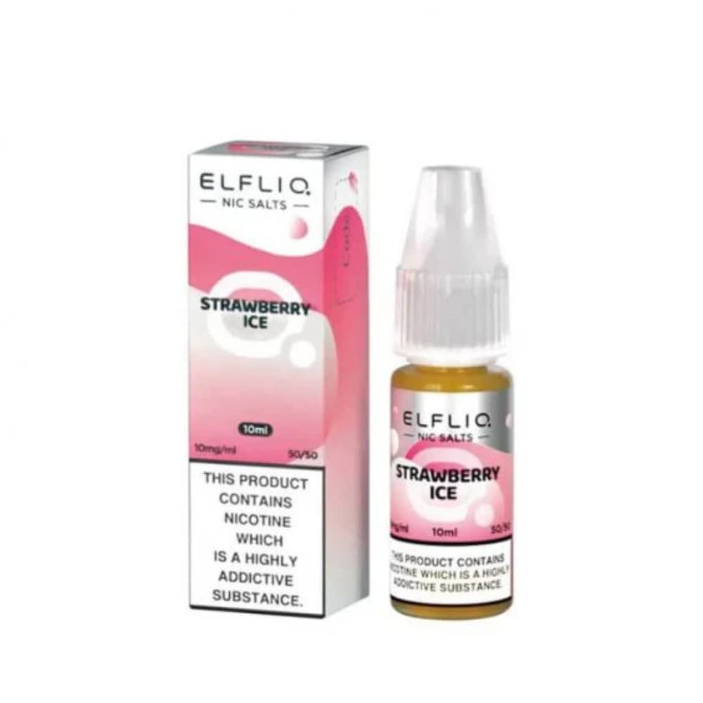  Strawberry Ice / 20mg Elf Bar Elfliq Nic Salt E-Liquids 10ml Box of 10