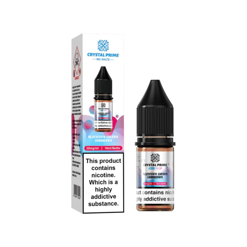  Blueberry Cherry Cranberry / 10mg Crystal Prime Nic Salts E-Liquids 10ml Box of 10