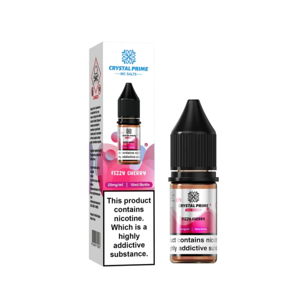 Fizzy Cherry / 10mg Crystal Prime Nic Salts E-Liquids 10ml Box of 10