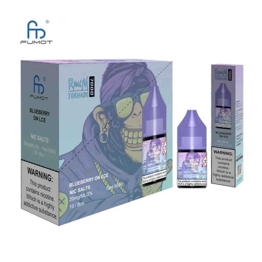  Blueberry On Ice RandM 7000 Nic Salts E-Liquids 10ml Box of 10