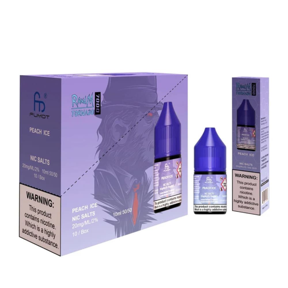  Peach Ice RandM 7000 Nic Salts E-Liquids 10ml Box of 10