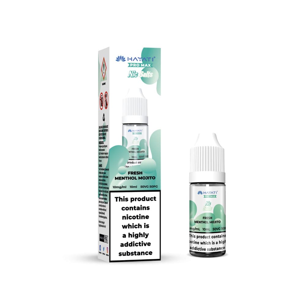  Fresh Menthol Mojito / 10mg Hayati Pro Max Nic Salts E-Liquids 10ml Box of 10