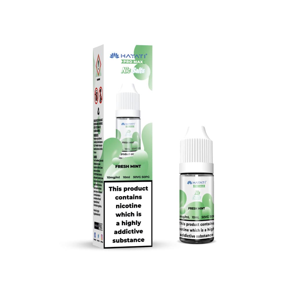 Fresh Mint / 10mg Hayati Pro Max Nic Salts E-Liquids 10ml Box of 10