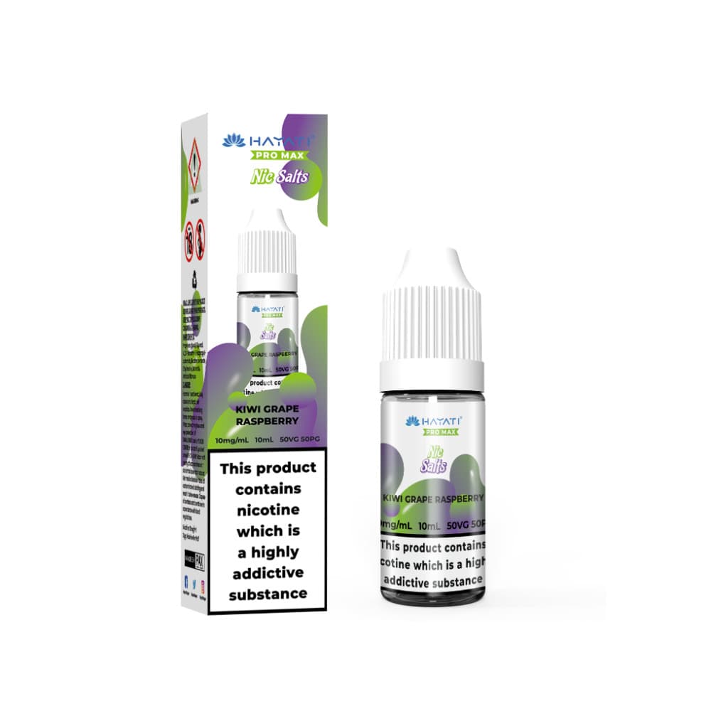  Kiwi Grape Raspberry / 10mg Hayati Pro Max Nic Salts E-Liquids 10ml Box of 10