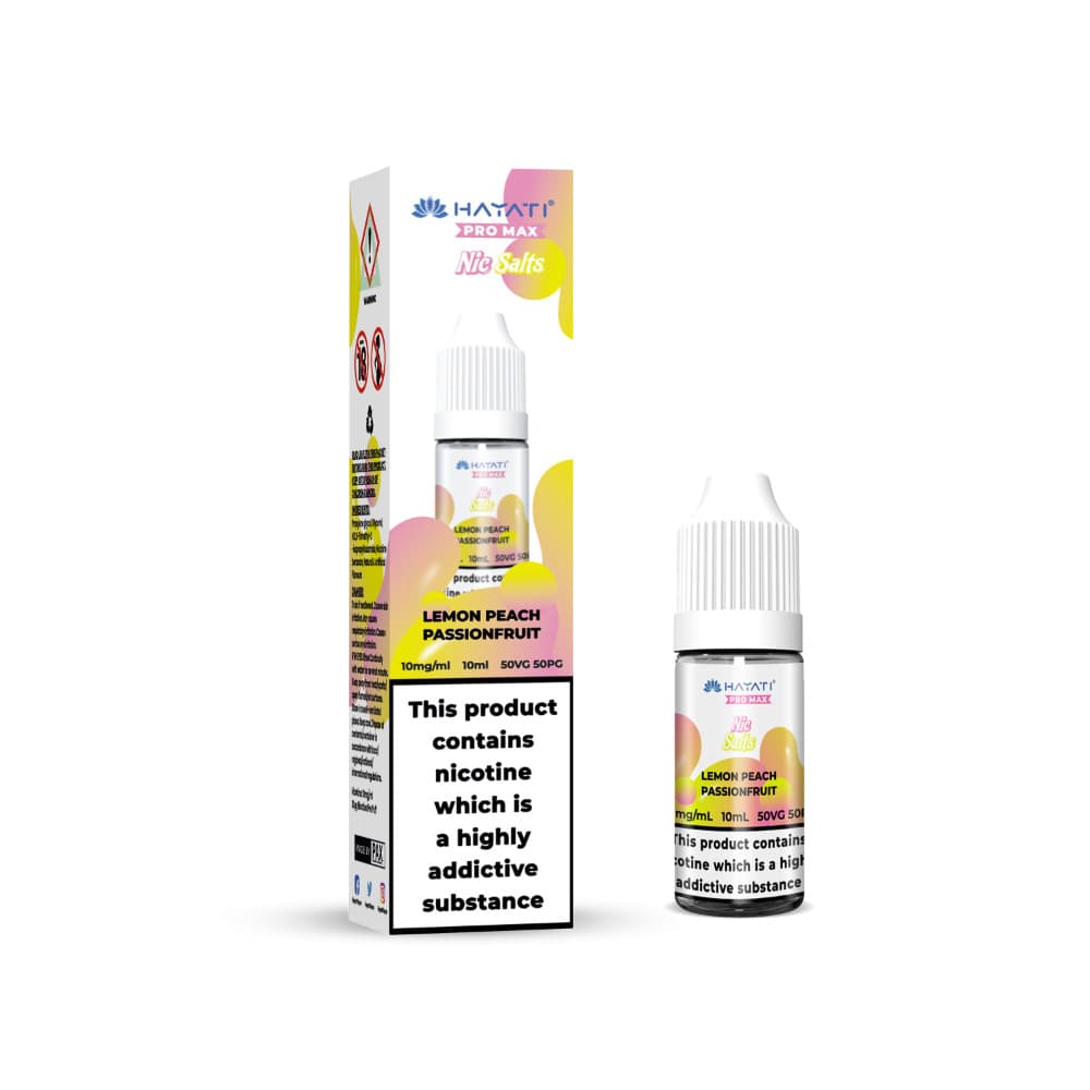  Lemon Peach Passionfruit / 10mg Hayati Pro Max Nic Salts E-Liquids 10ml Box of 10